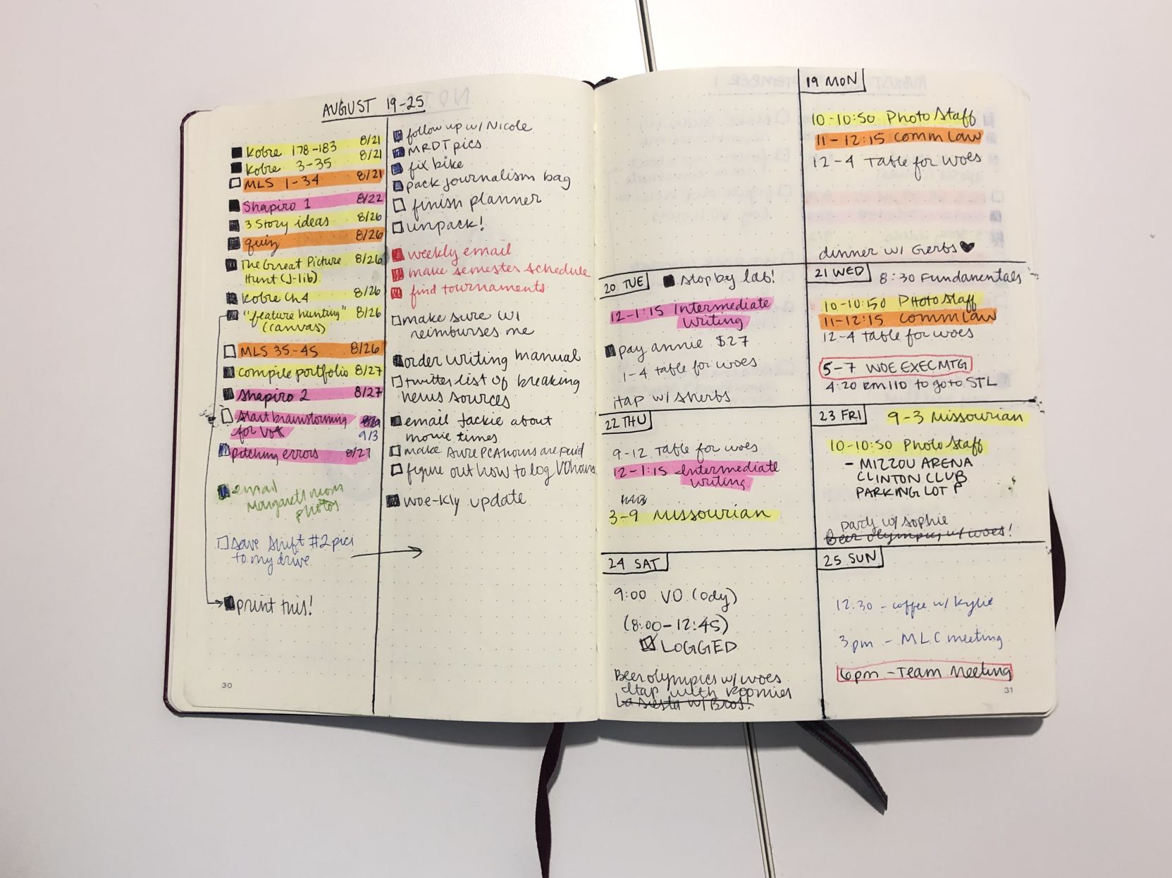 Claire Hassler Bullet Journal